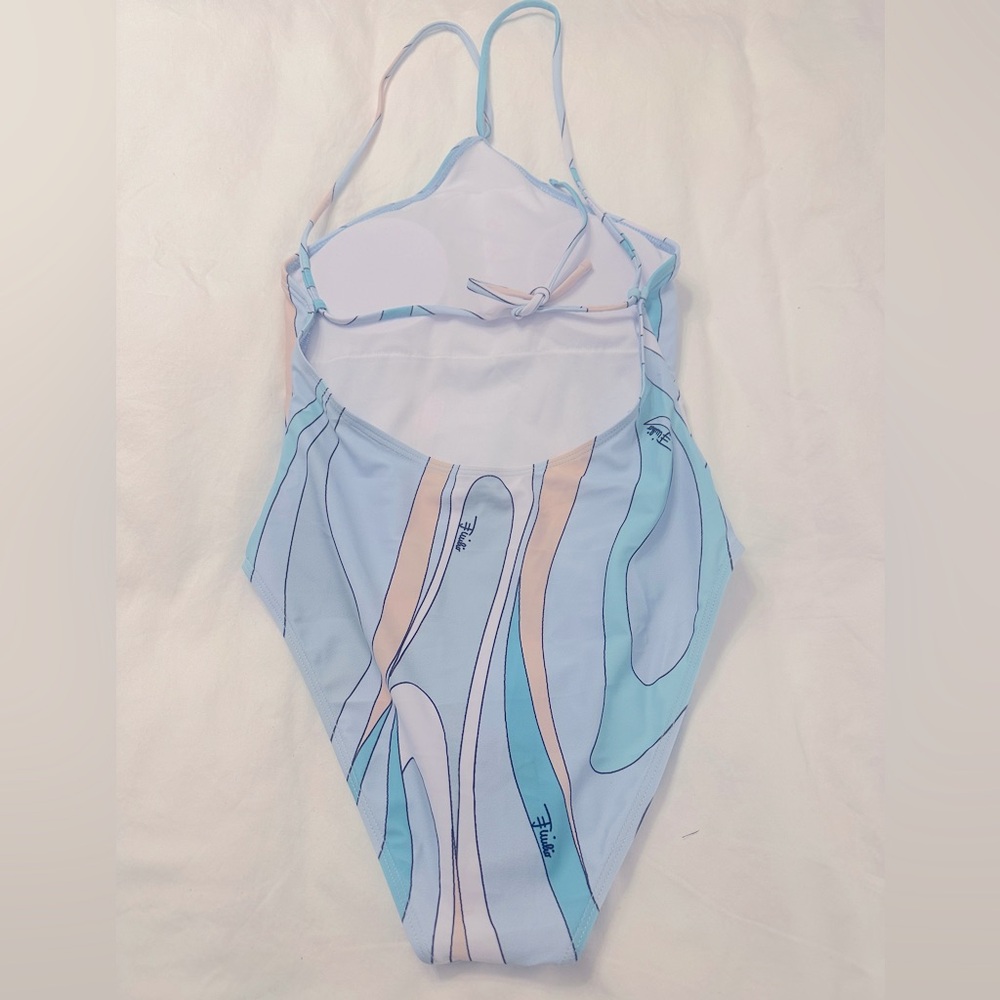 Pucci Blue Swirl One Piece Swimsuit - Picture 3 of 10